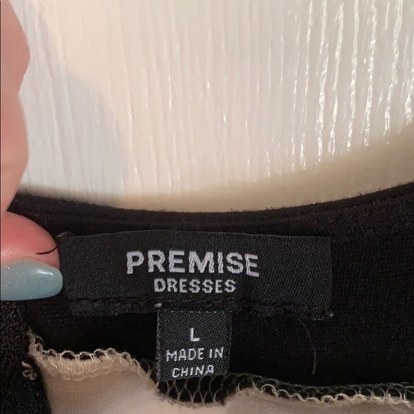 Cotton Colorblock Dress Black/Baby Pink - Picture 7 of 8